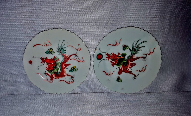 EXQUISITE CHINA HAND PAINTED DRAGON PHOENIX BLUE/&WHITE PORCELAIN PLATE QIANLONG