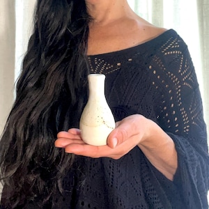 White Speckled Ceramic bud vase