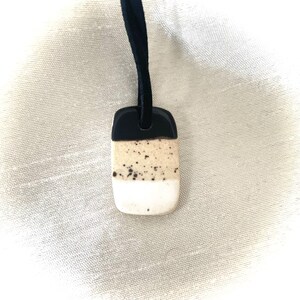 Black Speckled and White | Handmade Ceramic Pendant Diffuser | Essential Oil Jewelry | Handcrafted Vermont Pottery