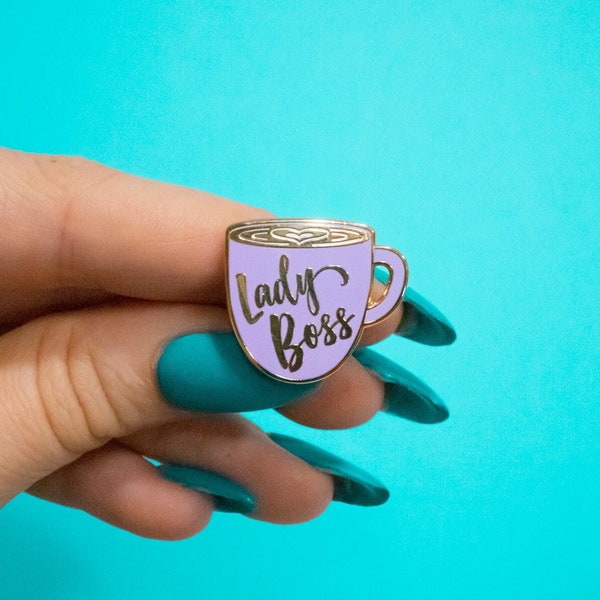 Lady Boss Pin |  Girl Boss Pin |  Female Boss Gift | Boss Babe Coffee Mug Enamel Pin | Boss Lady Accessories