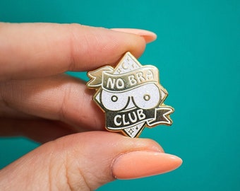 No Bra Club Pin | Bröst Emalj Pin | Free the Nipple | Feministiska presenter för kvinnor | Girl Power-accessoarer