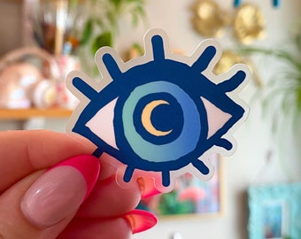 Augenaufkleber aus transparenter Vinylfolie | Geschenkideen für Augen | Aufkleber für das Dritte Auge | Augenaufkleber | Accessoires gegen den bösen Blick