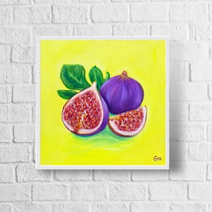 Figs Art Print | Colorful Fig Painting | Fruit Lovers | Fig Gift Ideas | Fruit Art Home Decor | Kitchen Wall Art