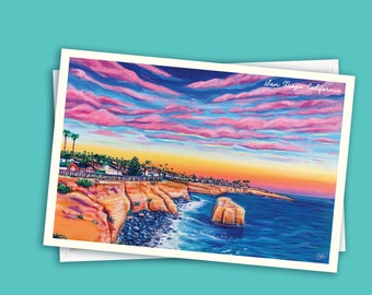 San Diego Postcard 4x6 | Sunset Cliffs Natural Park Postcard | Southern California card | SoCal Gifts | Ocean Beach