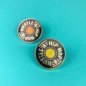 Hip Hop Enamel Pin | Vinyl Record Pin |  Hip Hop Accessories | Music Lover Gift Ideas | Hip Hop and Hustle Pin | Rapper Accessory