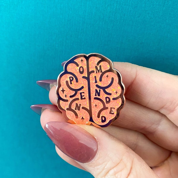 Open Minded Brain Pin | Free Thinker Enamel Pin | Expand Your Mind | Brain Accessories | Hippie Gifts