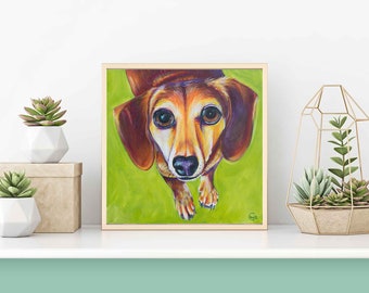 Dachshund Painting | Weiner Dog Art | Dog Lover Gift Ideas | Colorful Dachshund Art | Gifts for Dog Moms