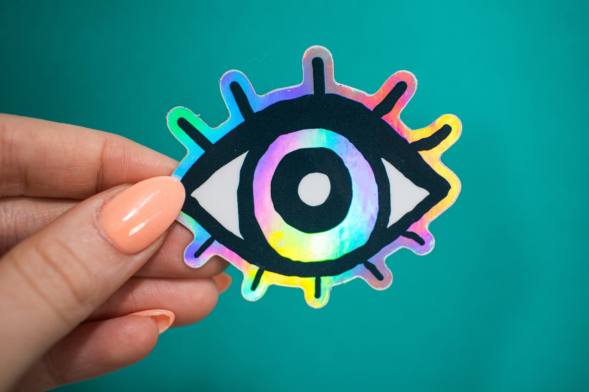 Eye Sticker Rainbow | Colorful Eye Sticker | Holographic Eyeball Decal ...