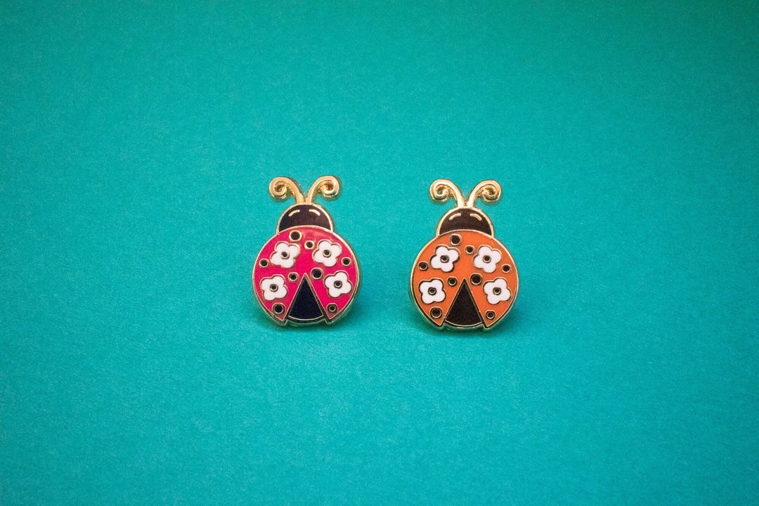 Ladybug Pin Ladybug Gift Ideas Floral Lady Bug Enamel Pin Ladybug