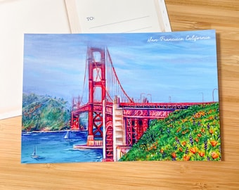 San Francisco Postcard 4x6 | Golden Gate Bridge Postcard | Northern California Postcard | California Gift Ideas