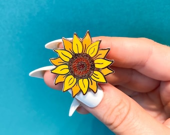 Sunflower Pin | Gifts for Sunflower Lovers | Sunflower Accessories | Sunflower Enamel Pin | Sunflower Gift Ideas