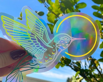 Hummingbird Suncatcher Decal | Rainbow Maker Sticker for Windows | Bird Sun Catcher | Housewarming Gift Ideas