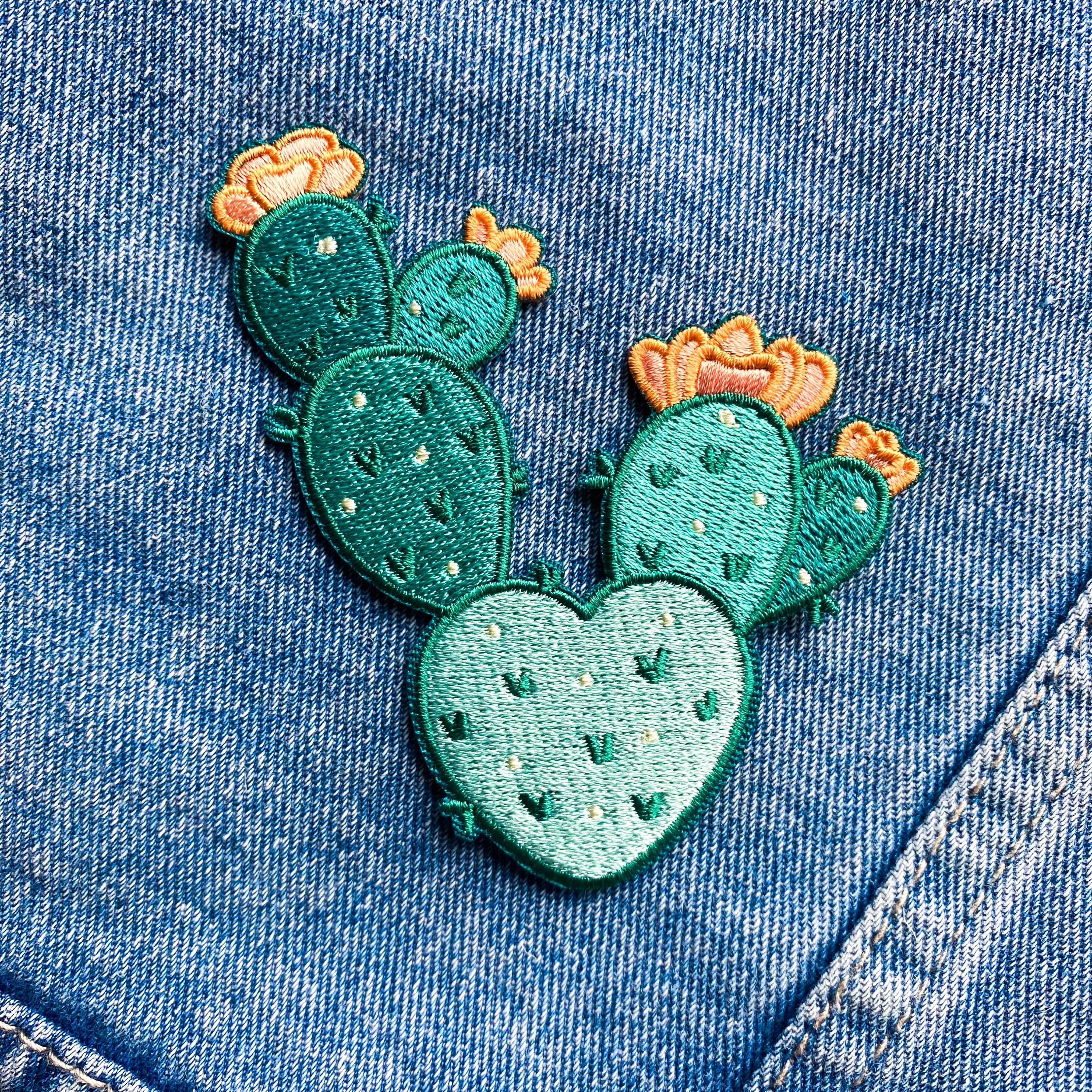 Cactus Embroidery Iron On Patches - Flower Design, 3 Inch, For Backpacks, Jackets, Hats, DIY Decor