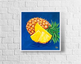 Pineapple Art Print | Pineapple Painting | Fruit Art | Pineapple Lovers | Pineapple Gift Ideas | Colorful Fruit Painting | Kitchen Decor