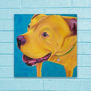 Pit Bull Art |  Colorful Dog Painting | Dog Lover Gift Ideas | Dog Mom | Pet Portrait