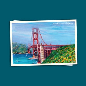 Cartolina di San Francisco 4x6 / Cartolina del Golden Gate Bridge / Cartolina della California del Nord / Idee regalo della California