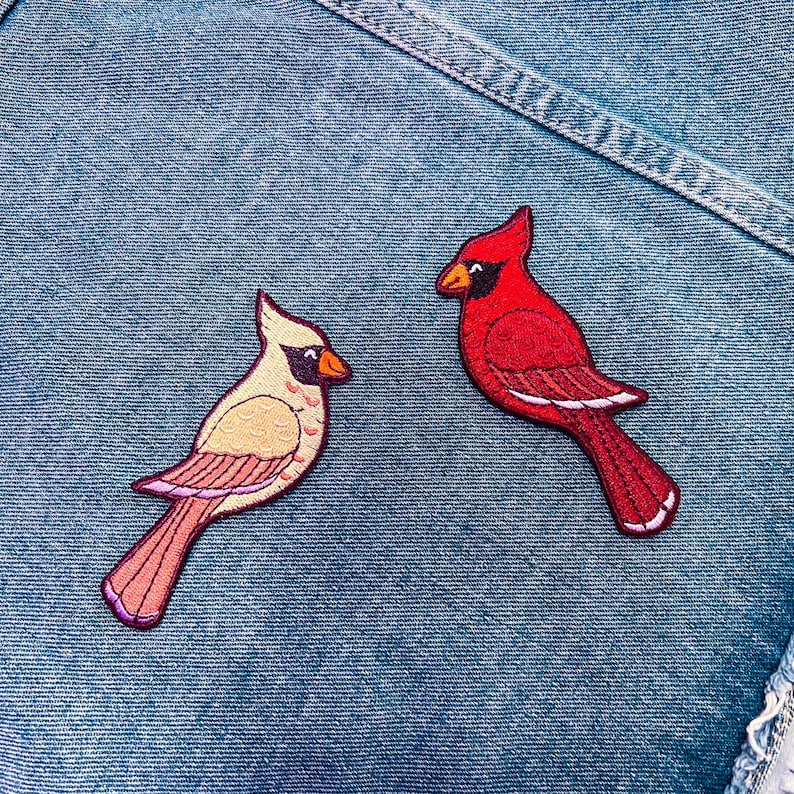 Cardinal Embroidered Patch | Bird Accessories | Cardinal Gift Ideas ...