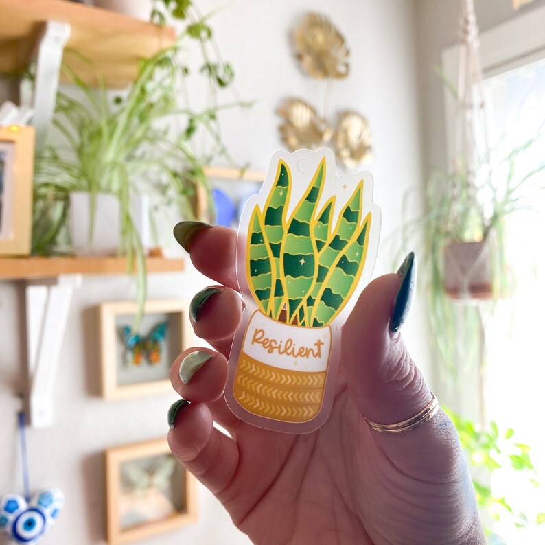 Resilient Snake Plant Sticker Transparent | Plant Lover High Decal ...