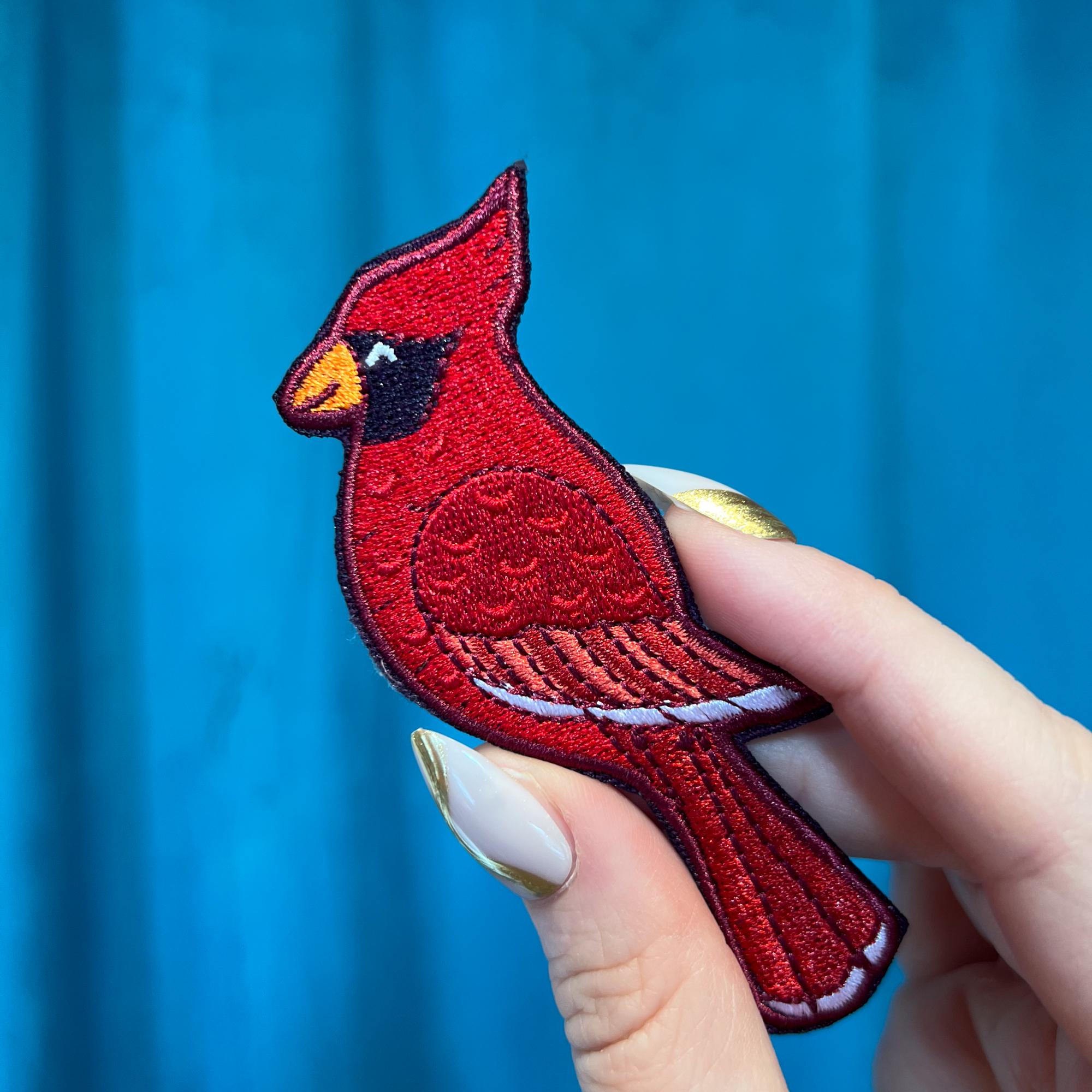 Cardinal Embroidered Patch | Bird Accessories | Cardinal Gift Ideas ...