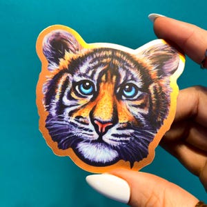Tijgersticker | Tijger sticker chroomvinyl | Cadeau-ideeën tijger | Tijgeraccessoires | Sticker tijgerbengalen