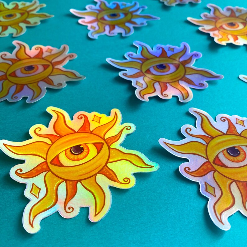 Sun Color Stickers Sun Sticker | Third Eye Sticker | Sun Decal | Sun Accessories | Sun ...