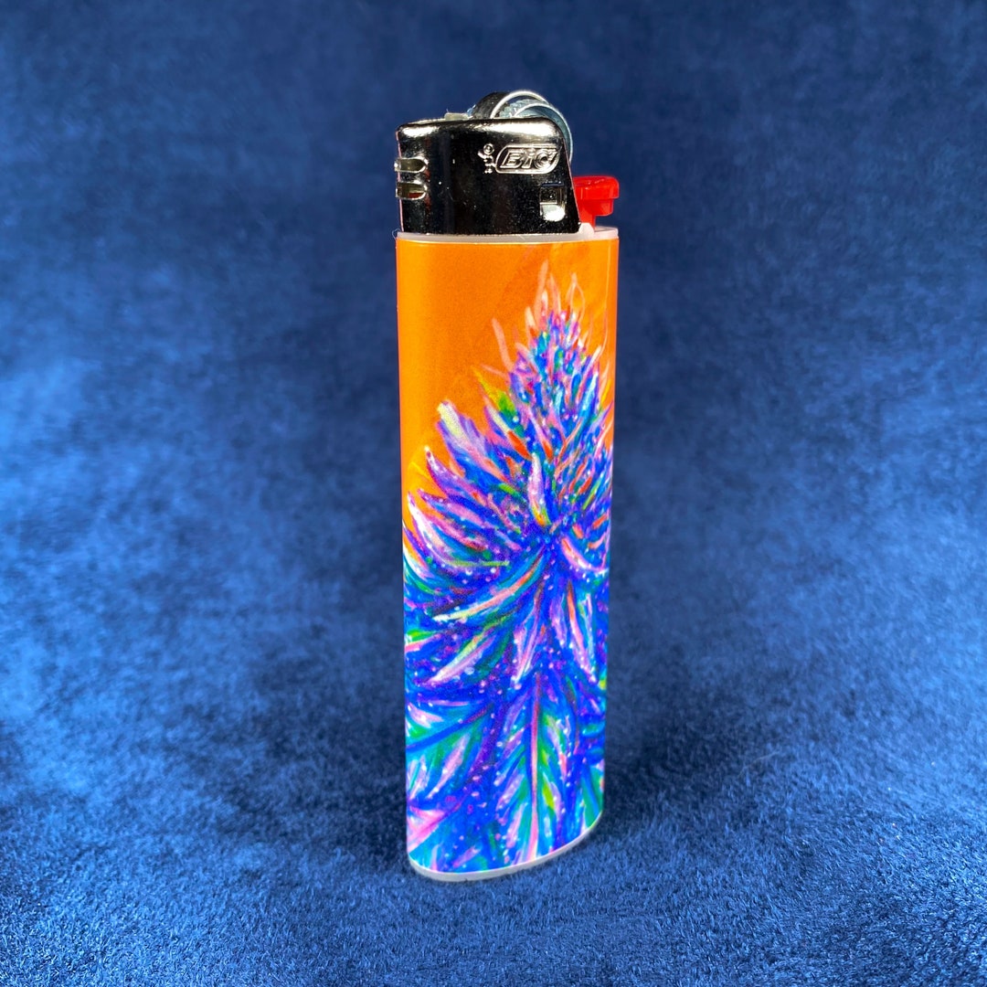 Cannabis Lighter Bic Lighter Weed Accessories Purple Etsy