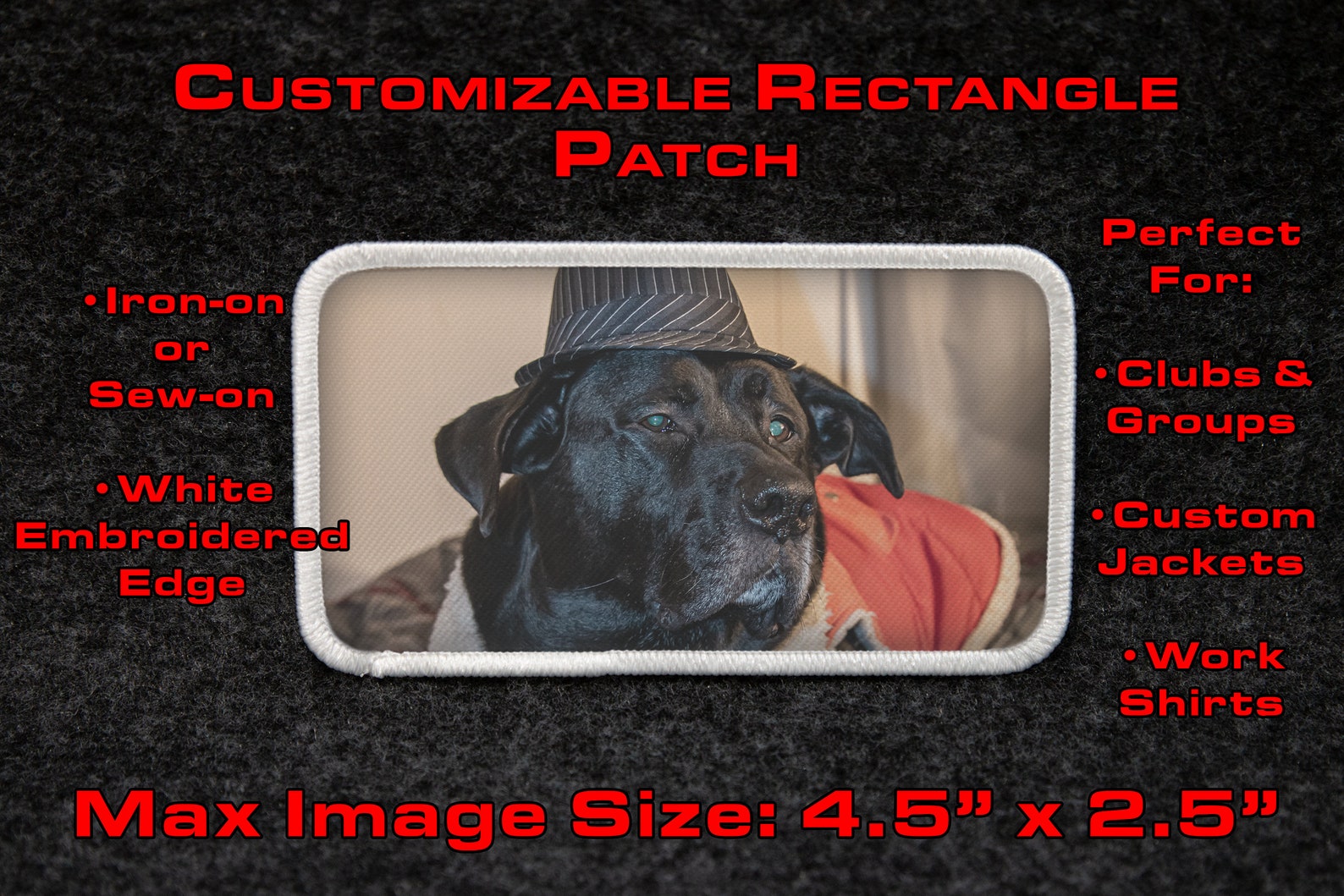 Custom Rectangular Heat Seal Patches for schools gyms Etsy