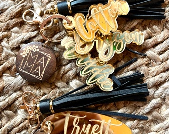 3D Custom Name Keychain | Acrylic Name Tag, Backpack Keychain, Personalized Name Tag, Birthday Gift, Diaper Bag Tag,