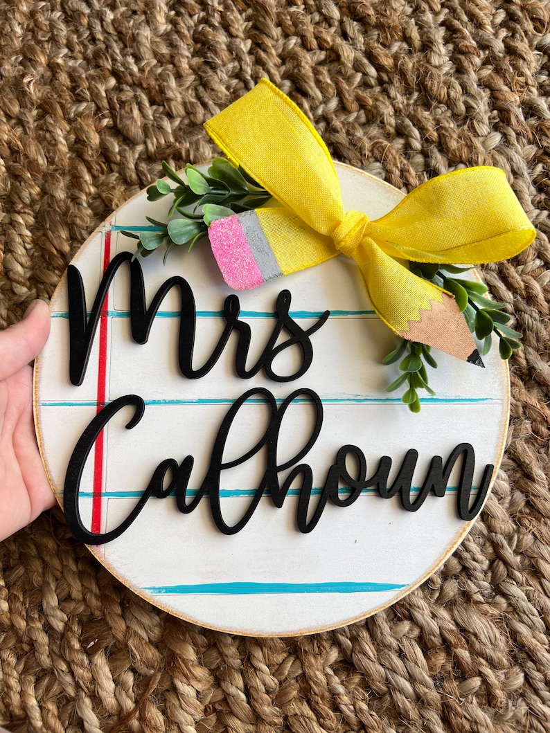 SHIPS in 24 hours teacher Gift, 3D name sign classroom decor teacher graduation gift Elementary school-back to school teacher appreciation image 1