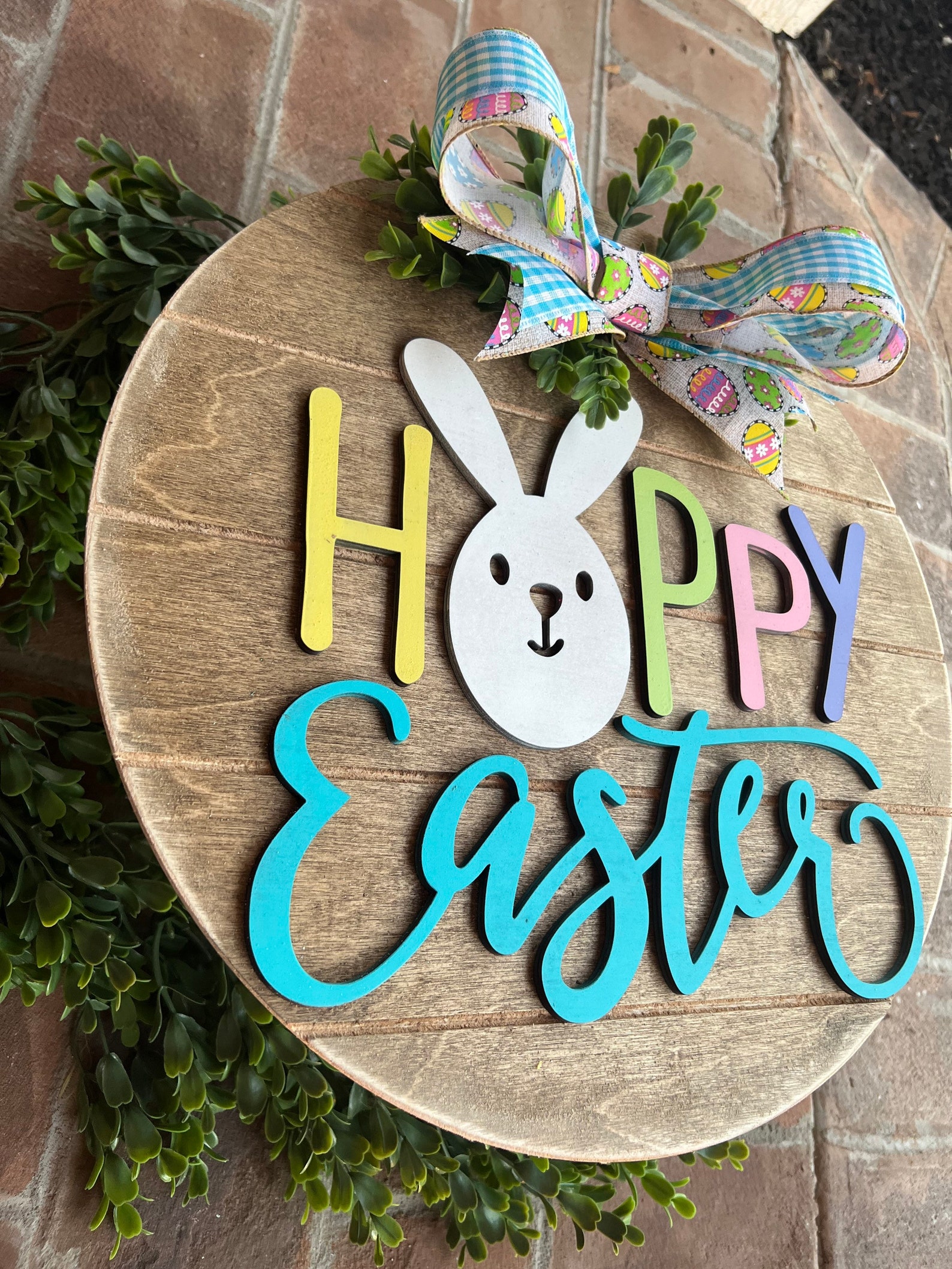 3D Happy Easter Door Hanger With Peeps, Easter Decor, Happy Easter ...