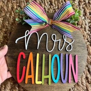 Teacher Gift,3D  cut name sign classroom decor- teacher graduation gift Elementary school-back to school teacher appreciation