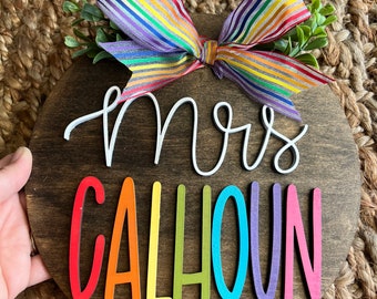 Teacher Gift,3D  cut name sign classroom decor- teacher graduation gift Elementary school-back to school teacher appreciation
