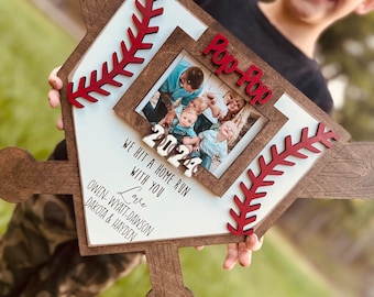 2026 FAST SHIP Personalized Fathers Day Gift Custom Gift for Dad Gifts for Him RusticBaseball Picture Frame Baseball Themed Wood Frame