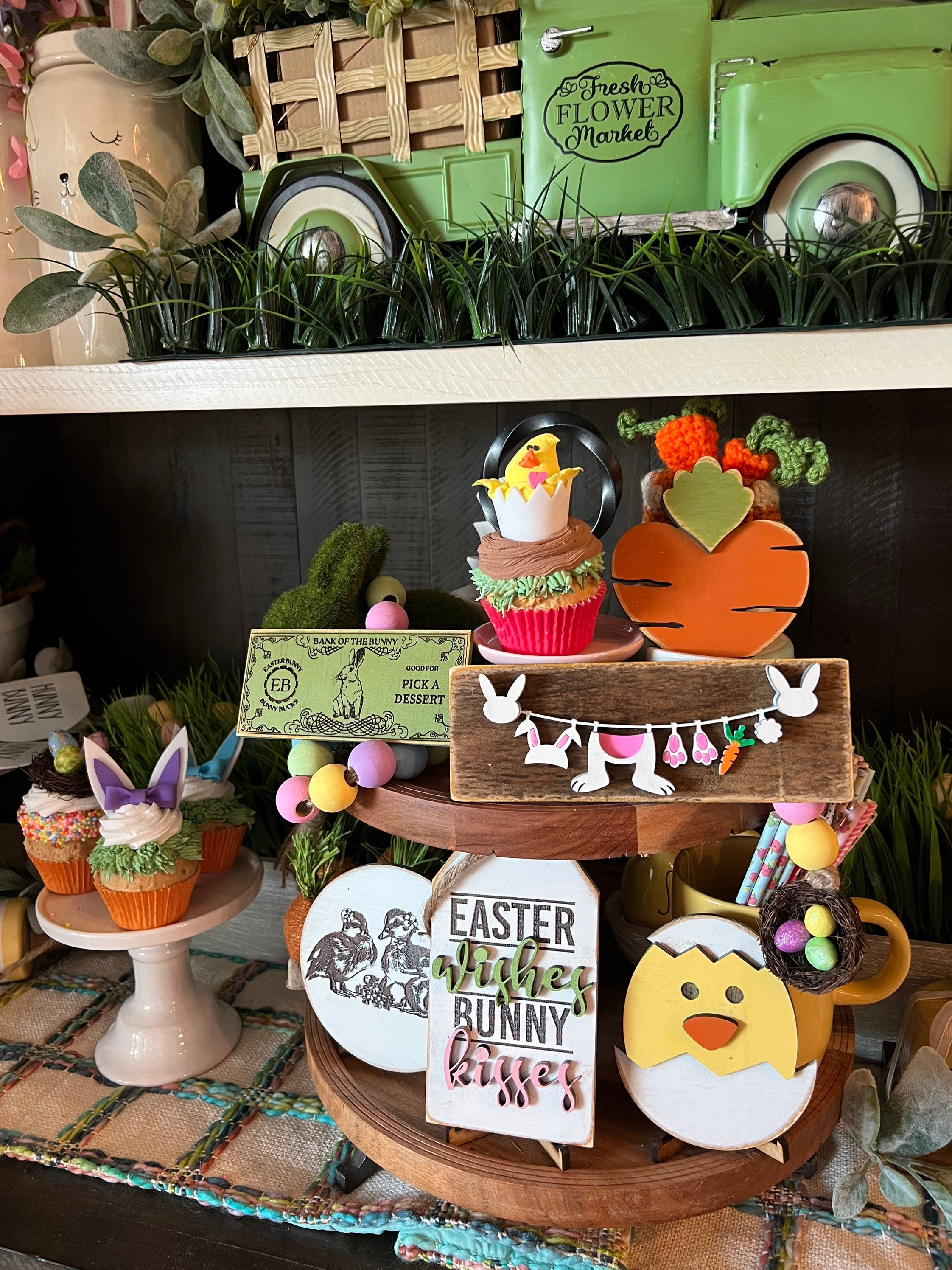 FAST SHIPPING Tiered Tray Easter Decor / Easter Decor/Tiered Tray Signs/Mini Wood Signs/3D Mini Signs/Easter Sign