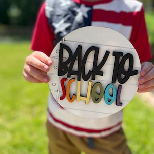 First day of school, back to school sign, last day of school, first day mini sign, round first day sign, school photo prop, school wood sign