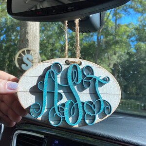 Car Charm - Car Monogram - Rear View Mirror Monogram - " Painted Monogram bild 1