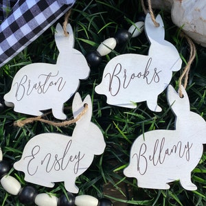 Custom Easter Basket Tag | Personalized Name Tag | Wood Carrot Easter Tag
