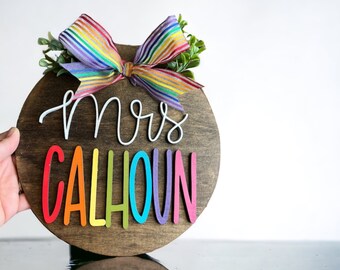 Teacher Gift,3D  cut name sign classroom decor- teacher graduation gift Elementary school-back to school teacher appreciation