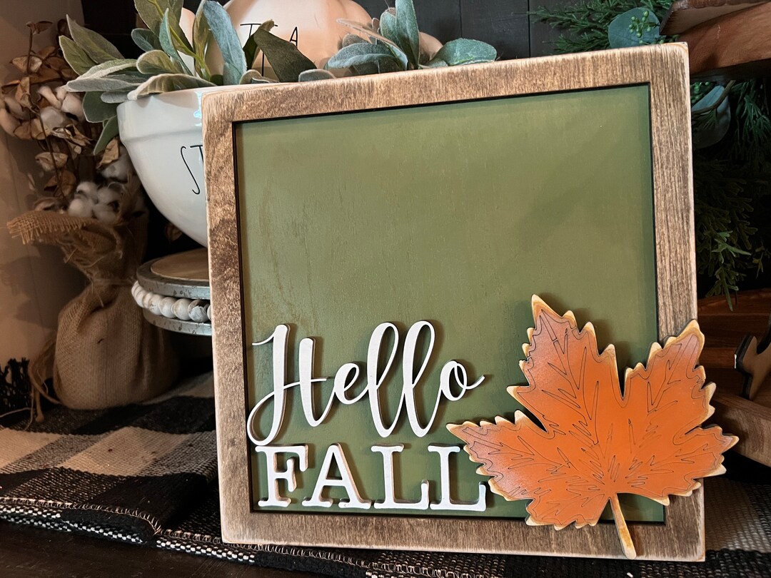 Hello Fall Sign | Fall Decor | Fall Decorations | Fall Signs | Fall ...