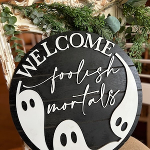 Front Door Decor | Halloween Front Door Wreath | farmhouse Door Hanger | ghost | Fall Wreath | Door Wreath | Housewarming Gift