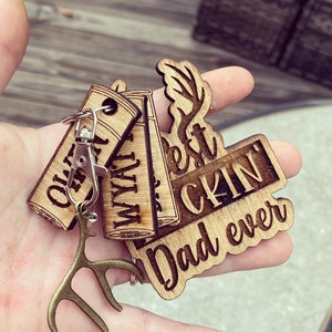 Dad Gift Father's Day Gift FAST SHIPPING Dad who Hunts My Hunting Buddy Call Me Dad Keychain for Dad Hunter Gift Idea Personalized Dad