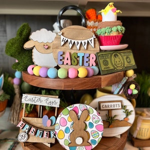 FAST SHIP Tiered Tray Easter Decor / Easter Decor/Tiered Tray Signs/Mini Wood Signs/3D Mini Signs/Easter Sign