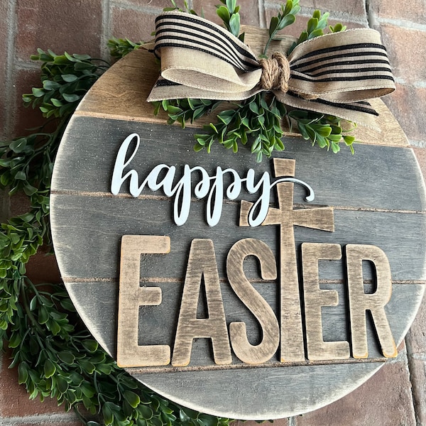 Fast Shipping!!! 3D Easter door hanger, he is risen, he has risen, religious door hanger, happy Easter decor