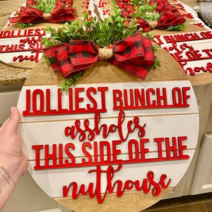 National Lampoons Christmas Vacation Holiday Movie Decor ~Funny Clark Griswold ,Christmas door sign Jolliest bunch door hanger
