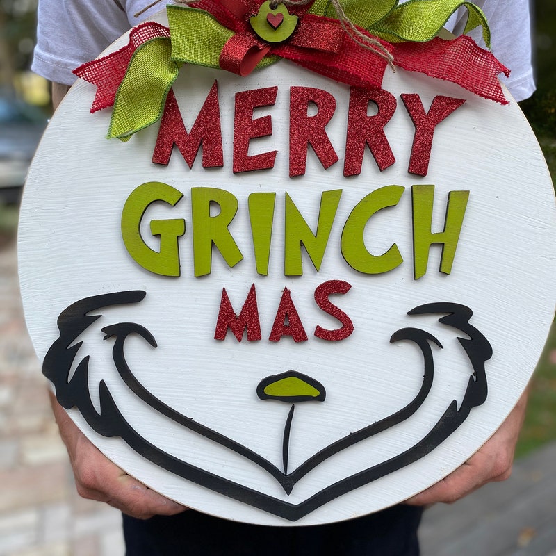 Grinch Door Hanger - Etsy