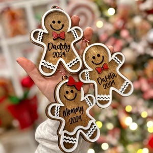 Personalized Gingerbread Ornament | Customized Gift | Christmas Ornament | Engraved Ornament | Custom Kids Ornament | Christmas Gift Idea