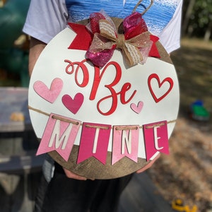 Happy Valentines door hanger - front door decor - beaded door hanger - Valentines door wreath - Valentines decor