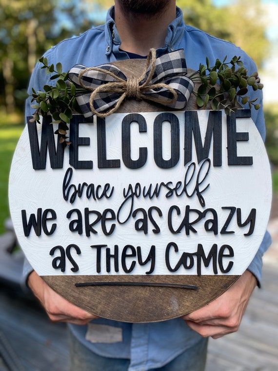 Welcome 3D Door Hanger/ Funny Door Hanger/farmhouse Door Hanger