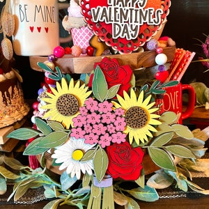 wooden flower bouquet- Valentines day- flowers that never die