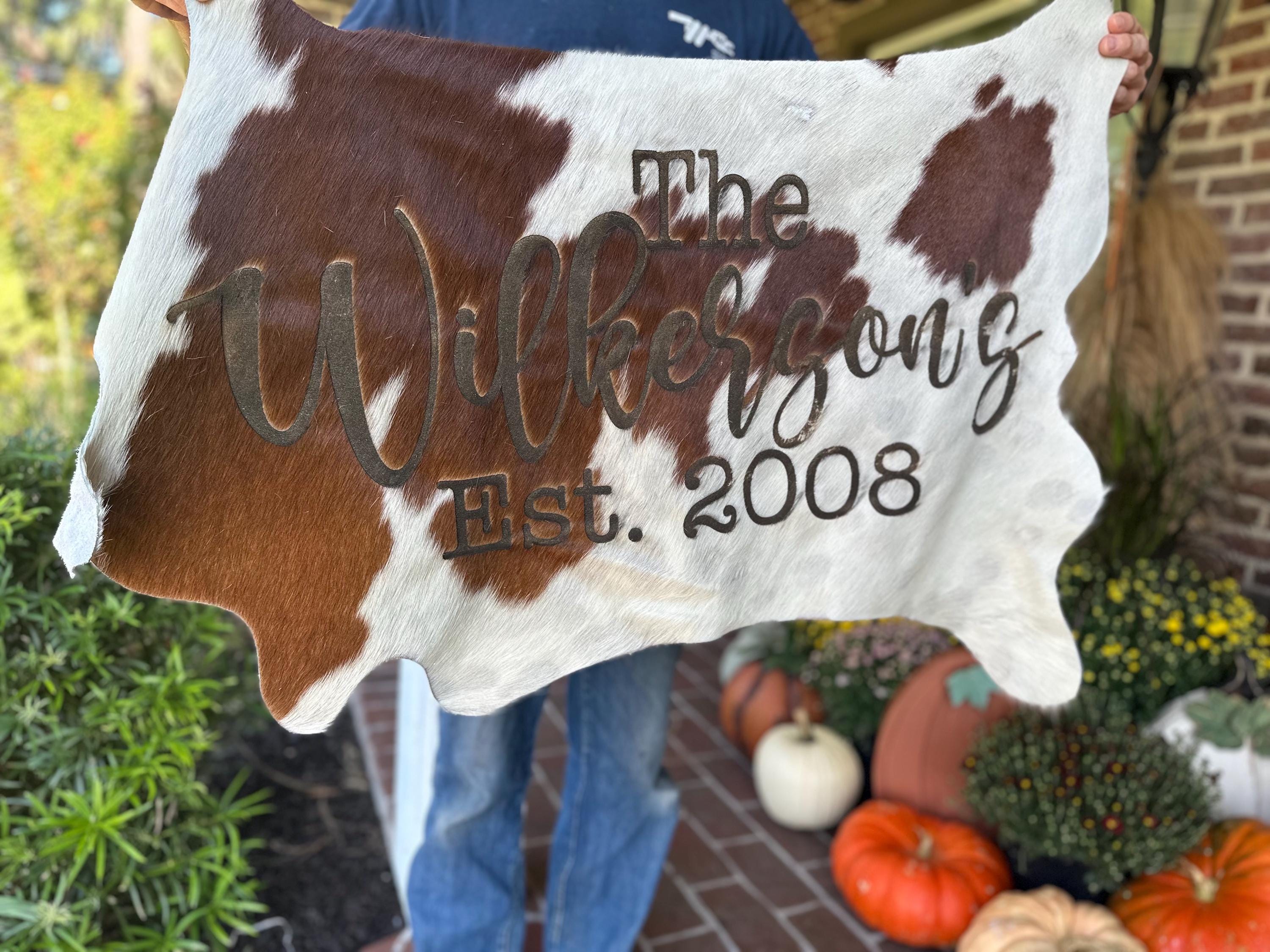 Engraved Rugs Personalized Engraved Cowhide Rug - Etsy